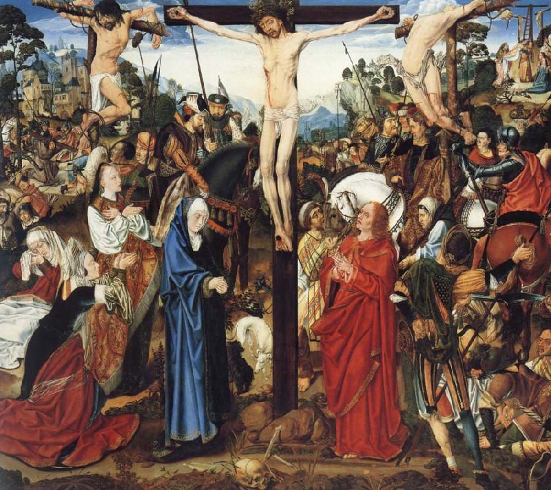 MASTER of the Aix-en-Chapel Altarpiece The crucifixion Germany oil painting art